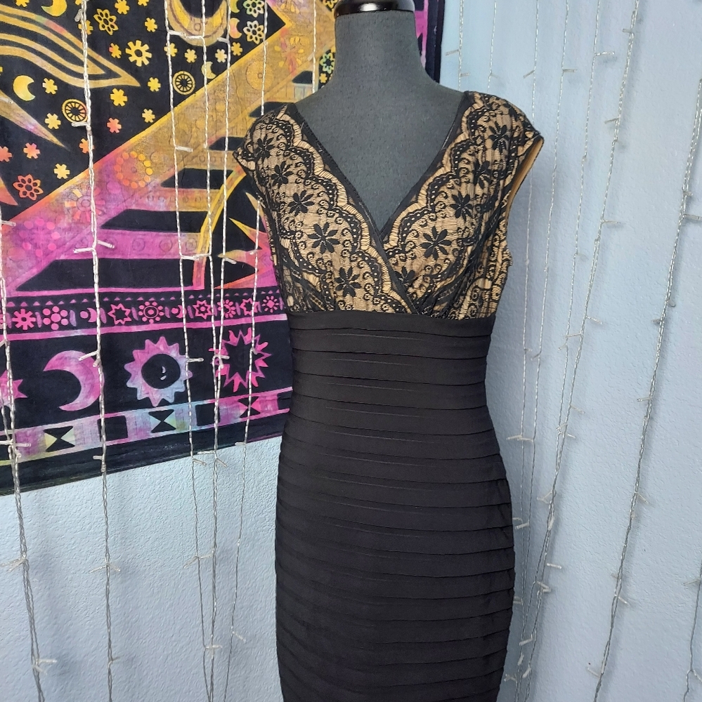 Adrianna Papell Size 8 Black Dress